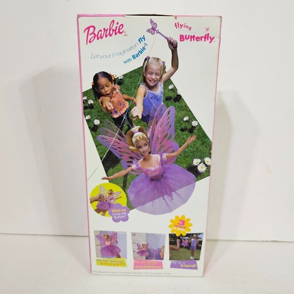 2000 Mattel Flying Butterfly Barbie Doll #29345 Her Wings Flutter Wind-up L1044 - Picture 2 of 6